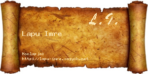 Lapu Imre névjegykártya